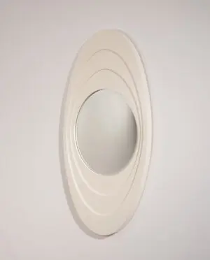 White lacquered wooden mirror