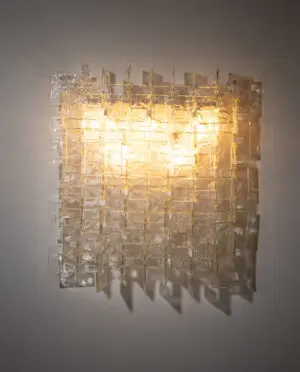 Carlo Nason, Sculptural Lace Glass Wall Lamp, 1970s