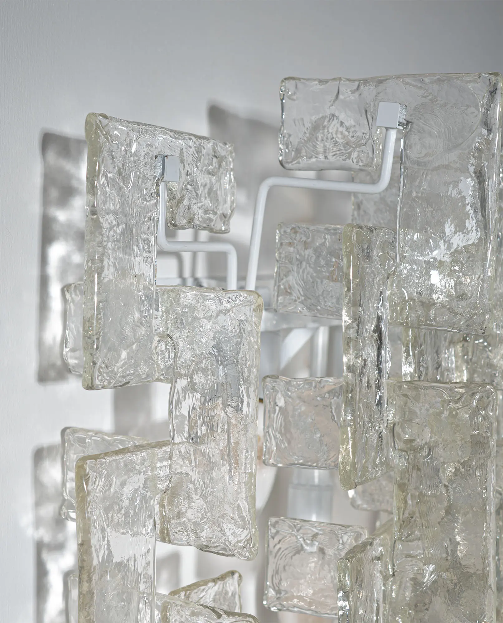 Carlo Nason, Sculptural Lace Glass Wall Lamp, 1970s - Image 4