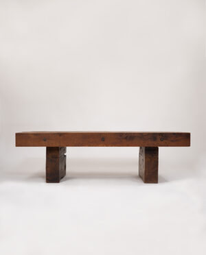 Brutalist Wooden Table - Image 5