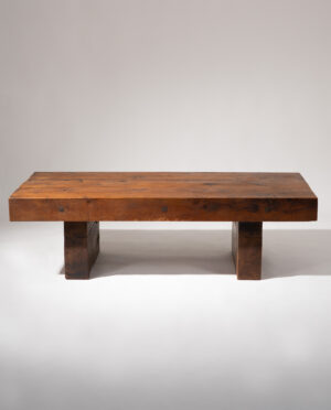 Brutalist Wooden Table - Image 4