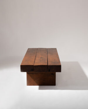 Brutalist Wooden Table - Image 3
