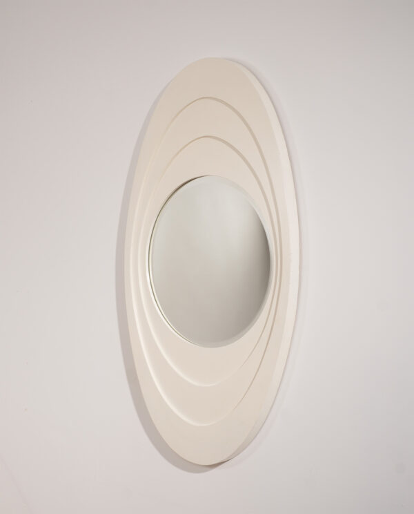 White lacquered wooden mirror