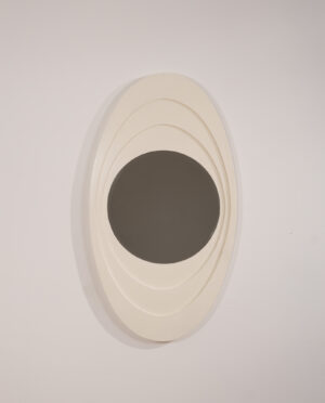 White lacquered wooden mirror - Image 4